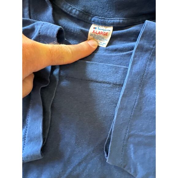 Vintage MLB Chicago Cubs Champion USA Made Single Stitched Blue XL T-Shirt - Picture 2 of 7